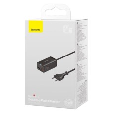 Адаптер живлення Baseus GaN3 Pro 65W (2 Type-C  /  2 USB) + кабель Type-C to Type-C (чорний)